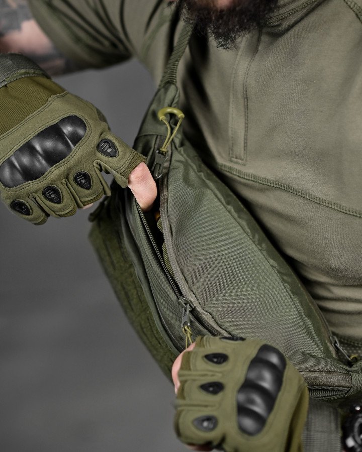 Тактична сумка поясна obio oliva - Зображення 2