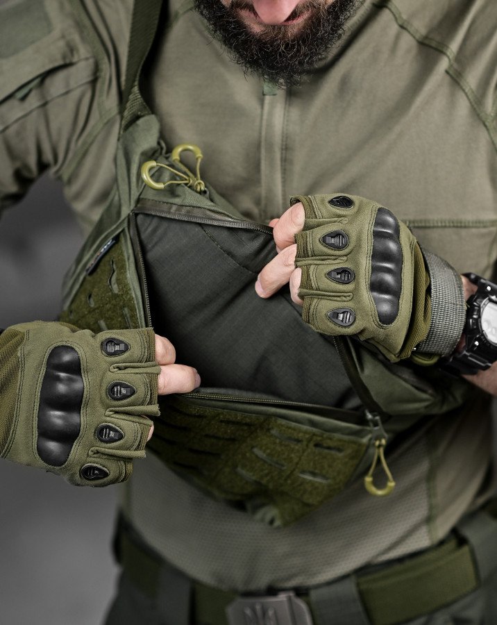 Тактична сумка поясна obio oliva - Зображення 8