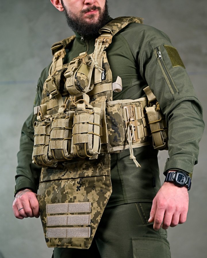 Якісна плитоноска 4 скидання з наплечником attack піксель - Зображення 2