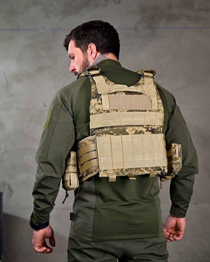 Якісна плитоноска 4 скидання з наплечником attack піксель - Зображення 3