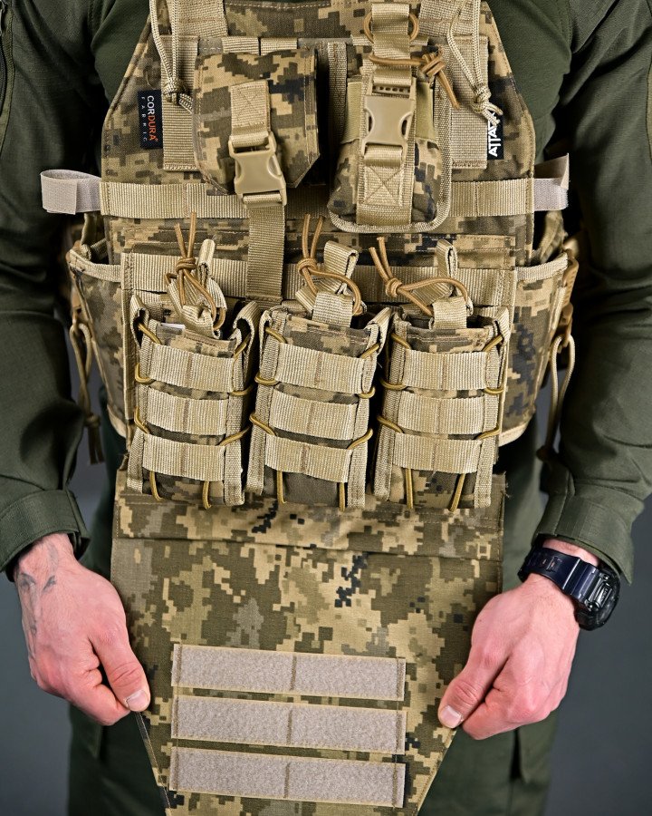 Якісна плитоноска 4 скидання з наплечником attack піксель