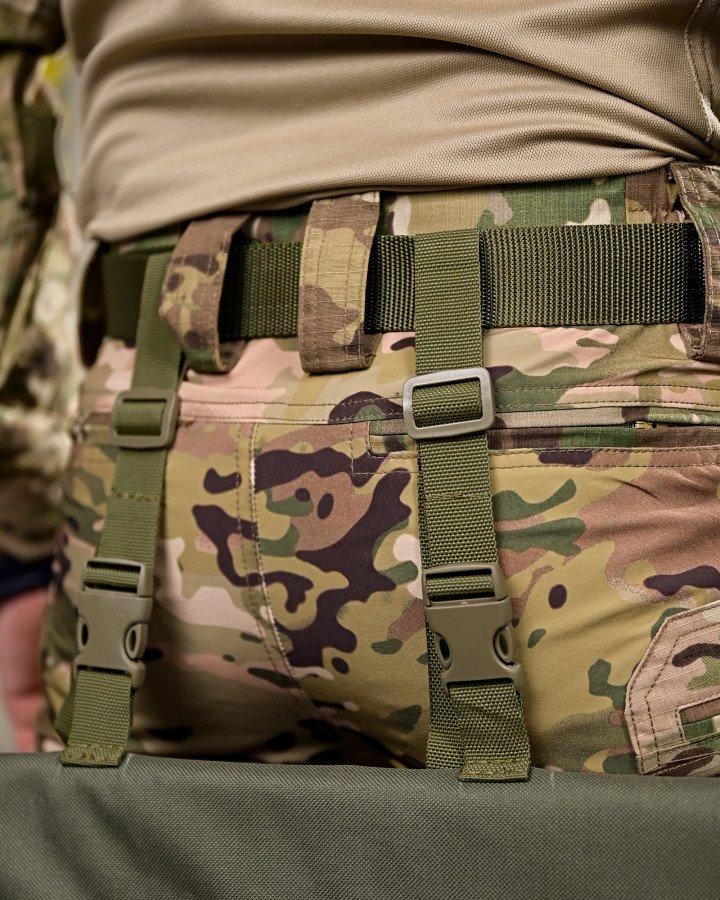 Сидушка трійна каремат тактичний з кріпленням на рпс олива - Зображення 2