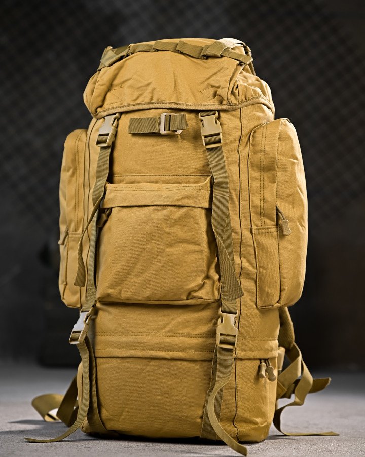 Тактичний рюкзак з металевим каркасом на 100 літрів. каркасний рюкзак койот - Зображення 2
