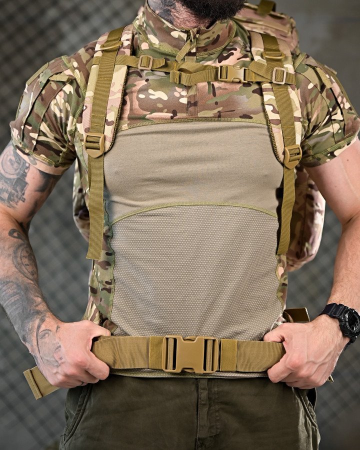 Тактичний рюкзак з металевим каркасом на 100 літрів. каркасний рюкзак мультикам - Зображення 3