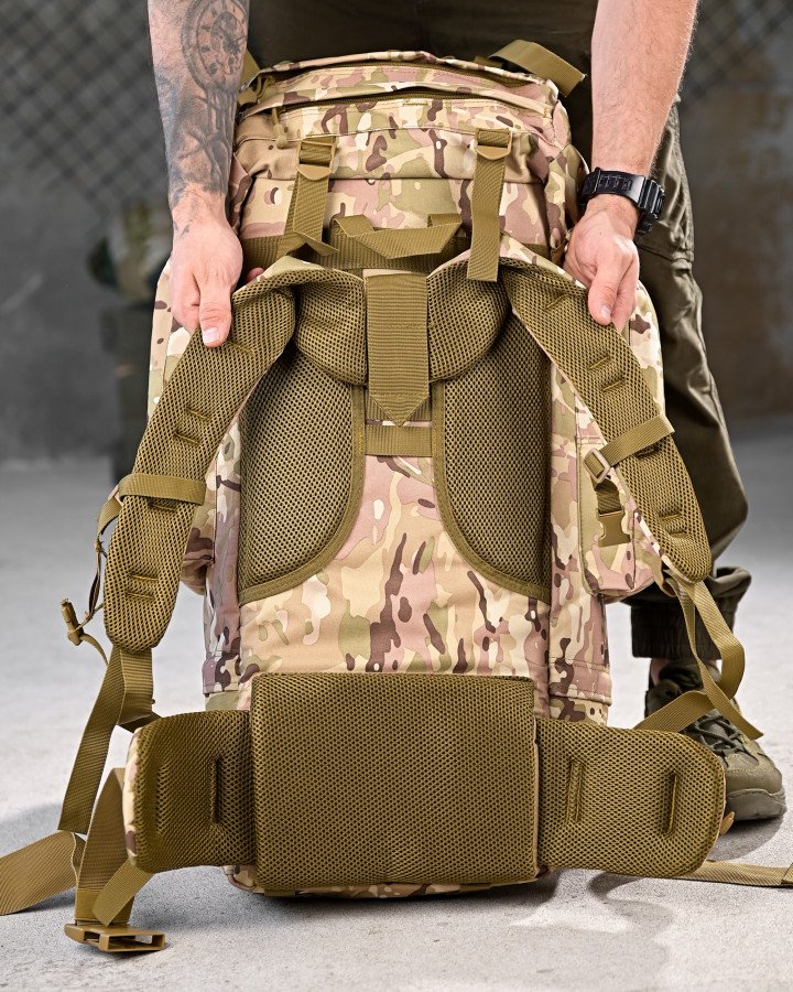 Тактичний рюкзак з металевим каркасом на 100 літрів. каркасний рюкзак мультикам - Зображення 4