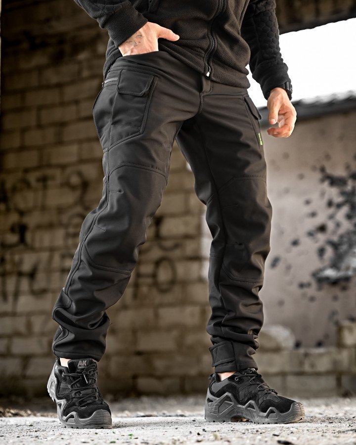 Зимові тактичні штани софтшел revision чорні - Зображення 3