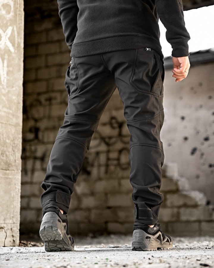 Зимові тактичні штани софтшел revision чорні - Зображення 5