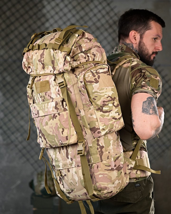 Тактичний рюкзак з металевим каркасом на 100 літрів. каркасний рюкзак мультикам