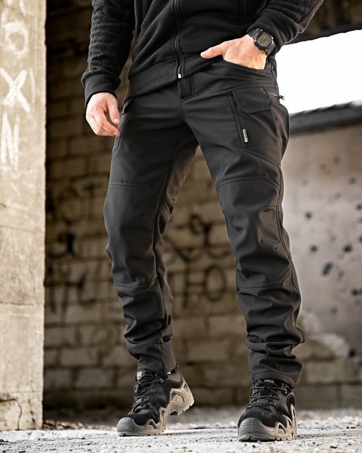 Зимові тактичні штани софтшел revision чорні - Зображення 11