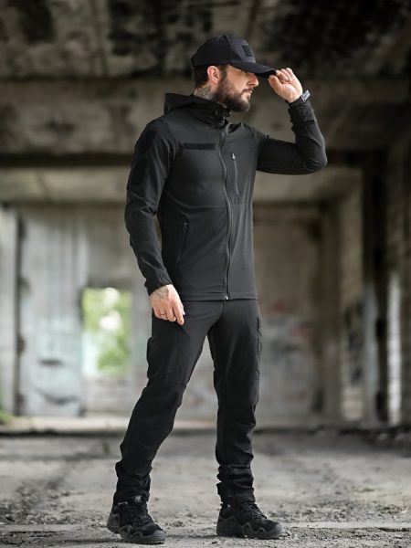 Еластичний тактичний костюм agony чорний