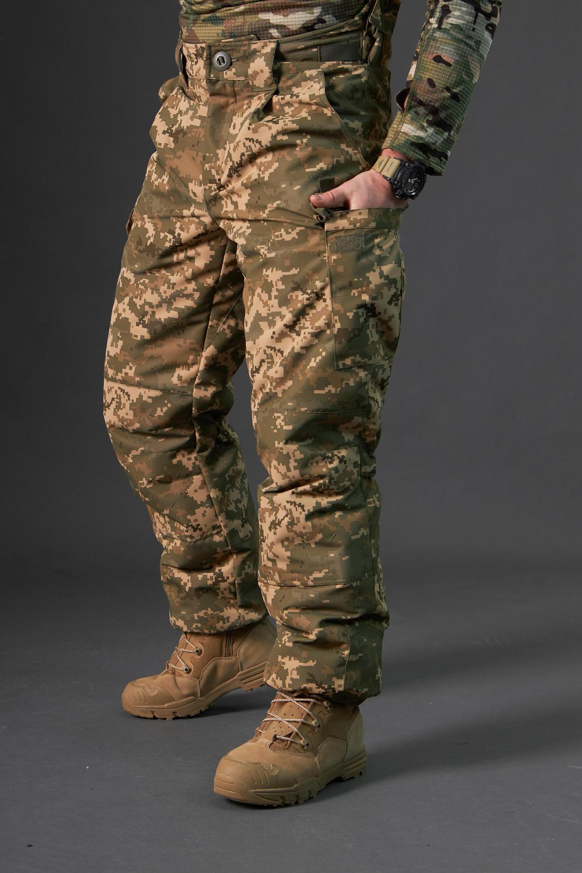 Штани зимові Taslan піксель ЗСУ на підтяжках, до -15*С
