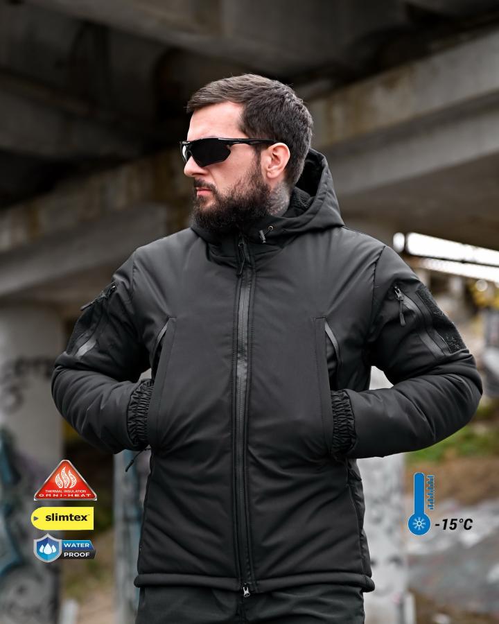 Зимова тактична куртка гур omniheat чорна - Зображення 6