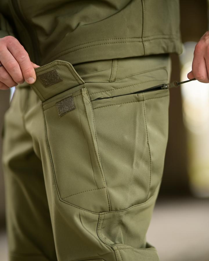 Демісезонний тактичний костюм софтшел tiger олива - Зображення 3