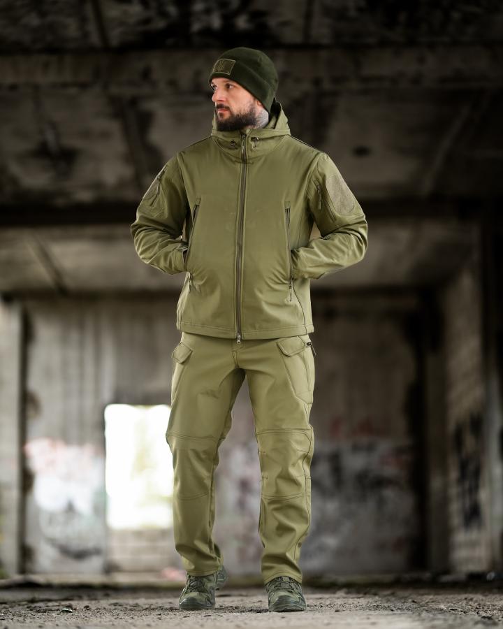Демісезонний тактичний костюм софтшел tiger олива