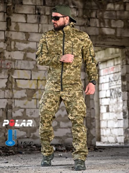 Тактичний костюм гірка retouch на флісі піксель