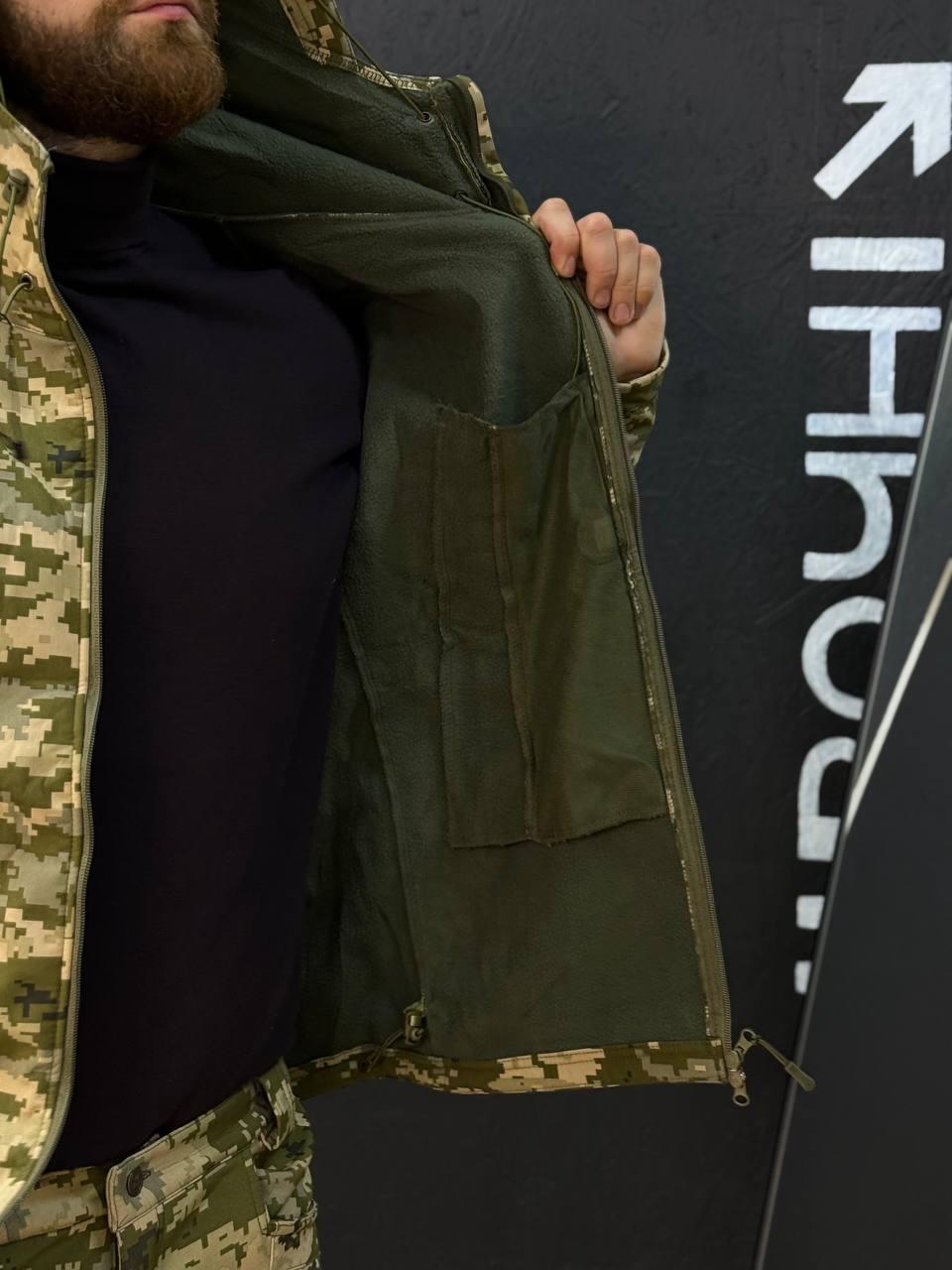 Костюм Soft-Shell піксель-камуфляж Утеплений на флісі - Зображення 12