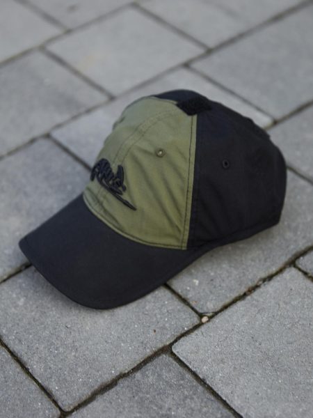 Бейсболка Helikon-Tex Logo Cap – PolyCotton Ripstop Black/Olive Green