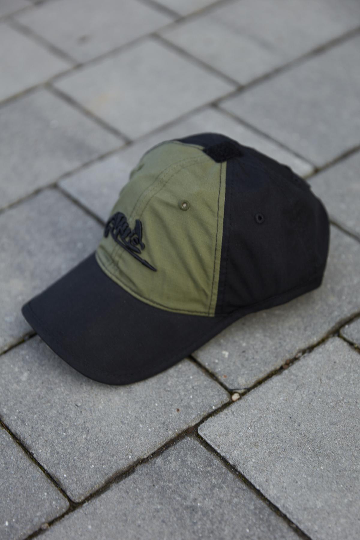 Бейсболка Helikon-Tex Logo Cap – PolyCotton Ripstop Black/Olive Green