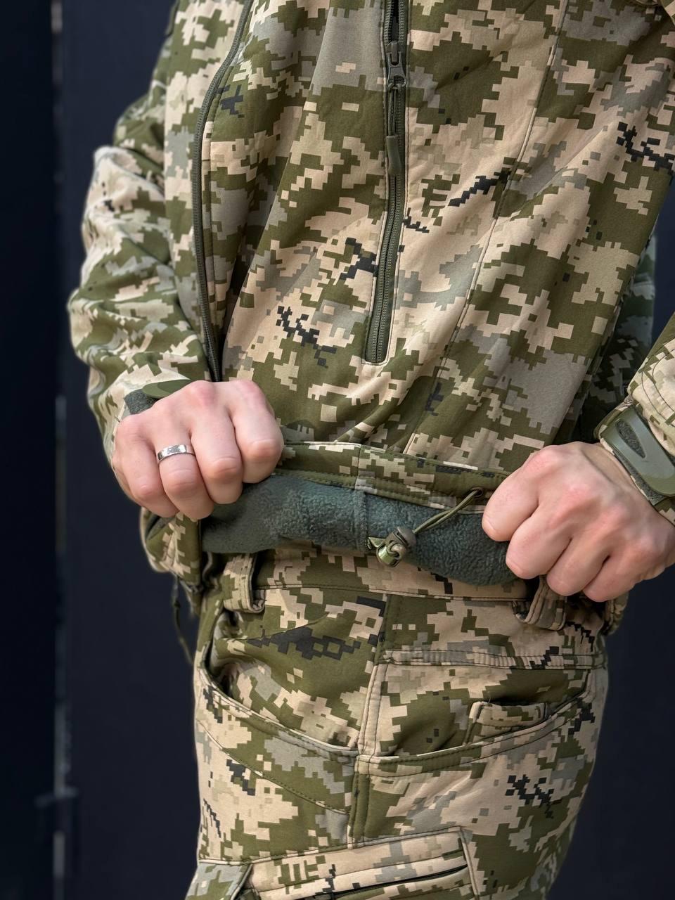 Костюм Soft-Shell піксель-камуфляж Утеплений на флісі - Зображення 2