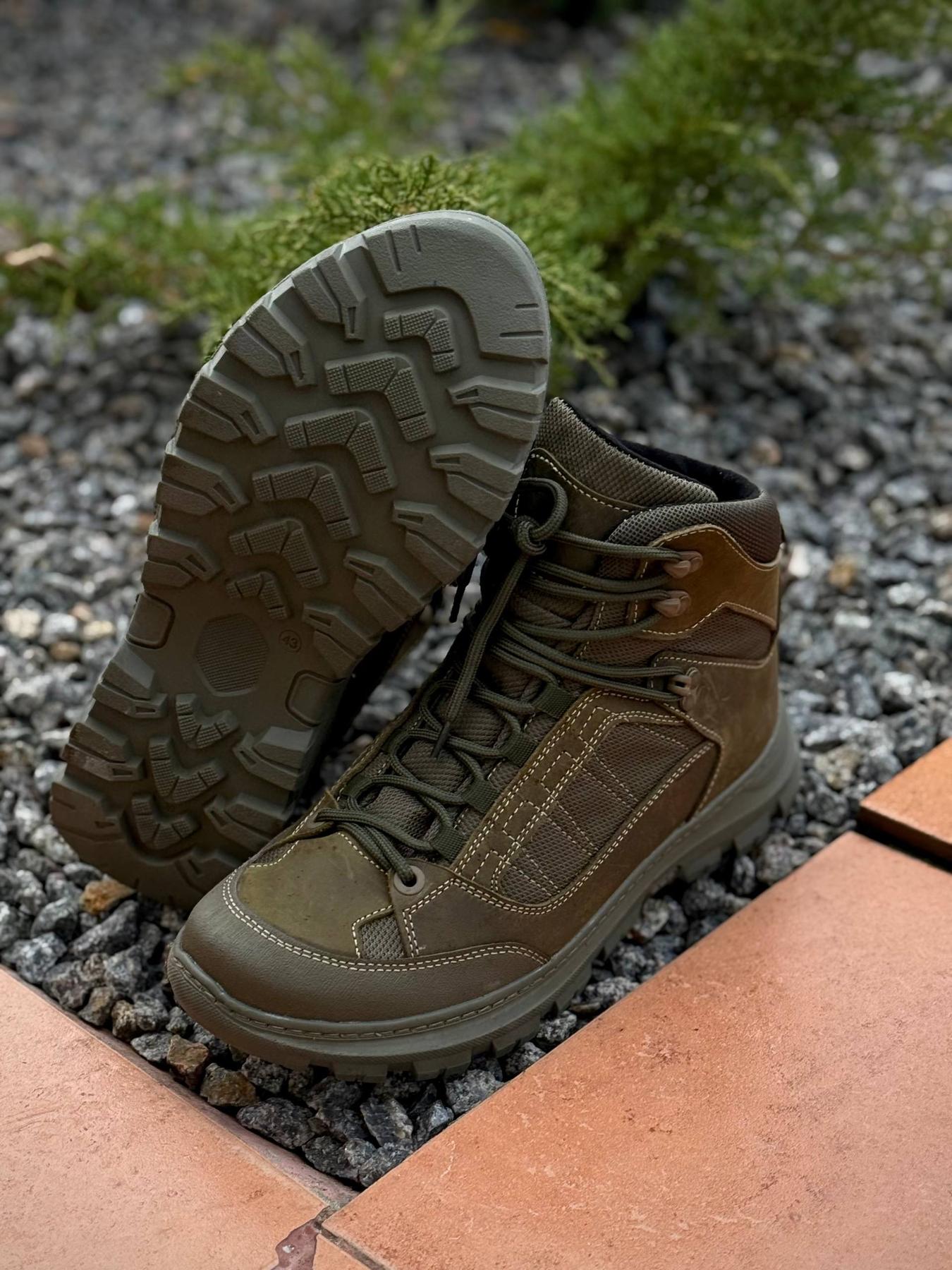 Черевики зимові тактичні на Хутрі AIR олива - Зображення 2