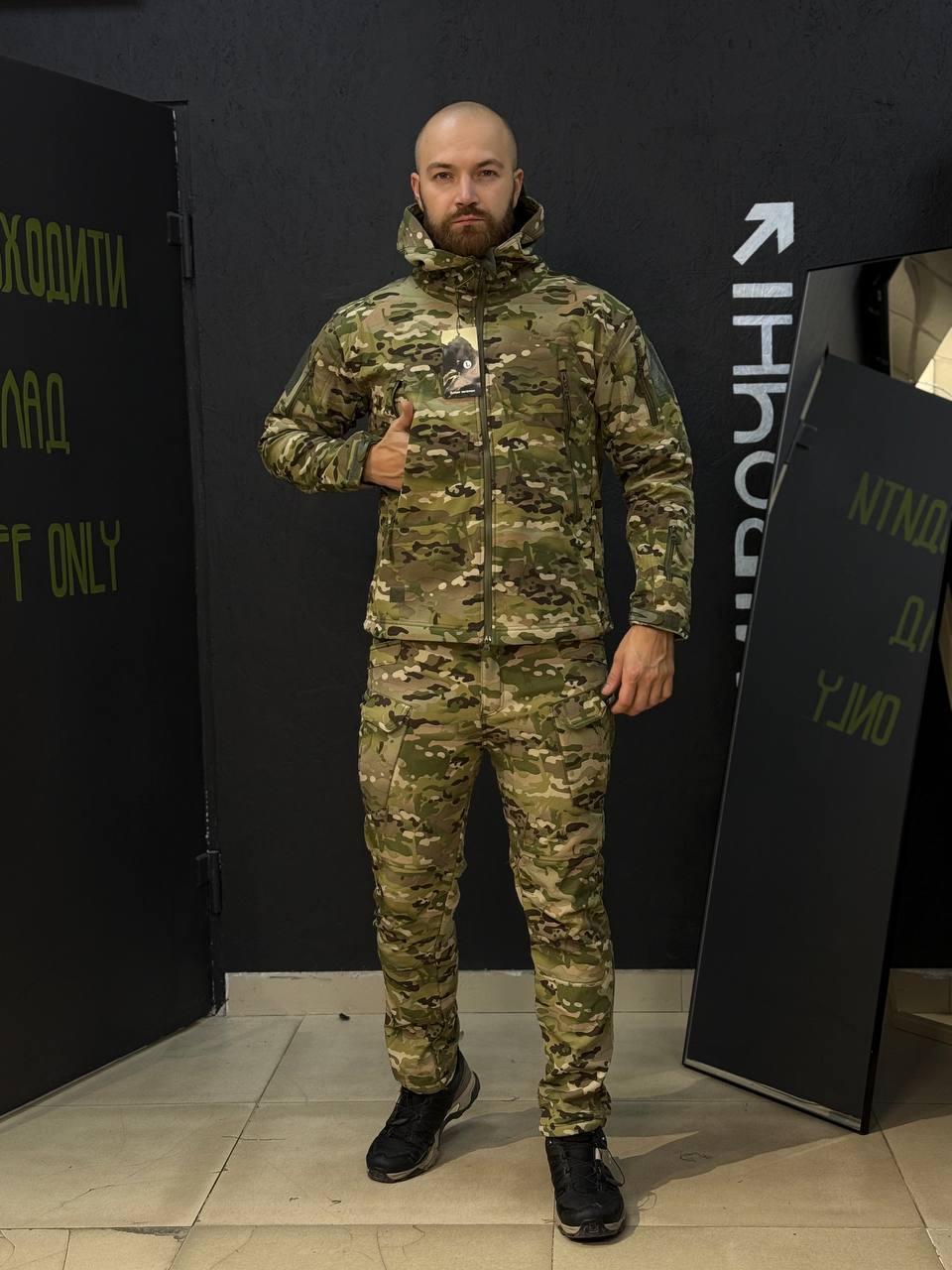 Костюм Утеплений Soft Shell Мультикам на флісі Qutdoor Equipment