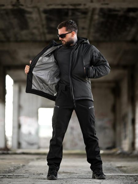 Зимовий тактичний костюм pancer чорний