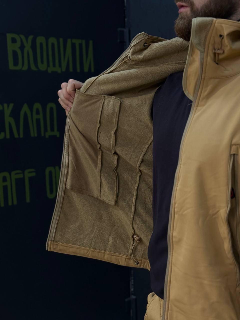 Костюм Утеплений Soft Shell Койот на флісі Qutdoor Equipment - Зображення 10