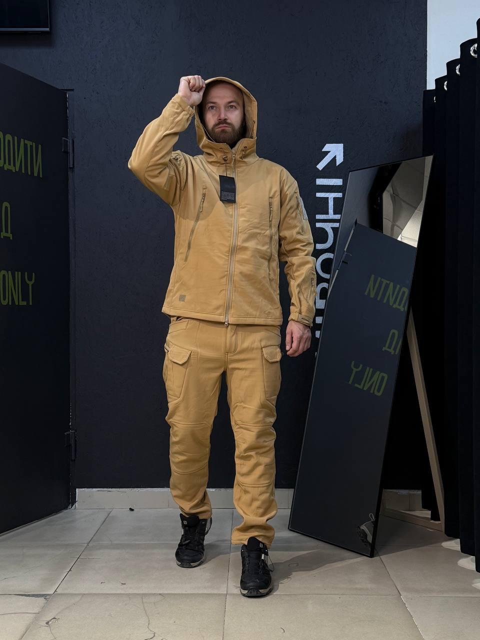 Костюм Утеплений Soft Shell Койот на флісі Qutdoor Equipment - Зображення 7
