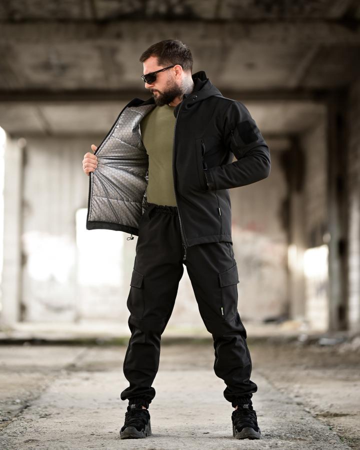 Зимній тактичний костюм progress 7.62 чорний - Зображення 8