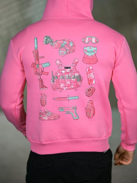 Мілітарі худі на флісі genesis pink