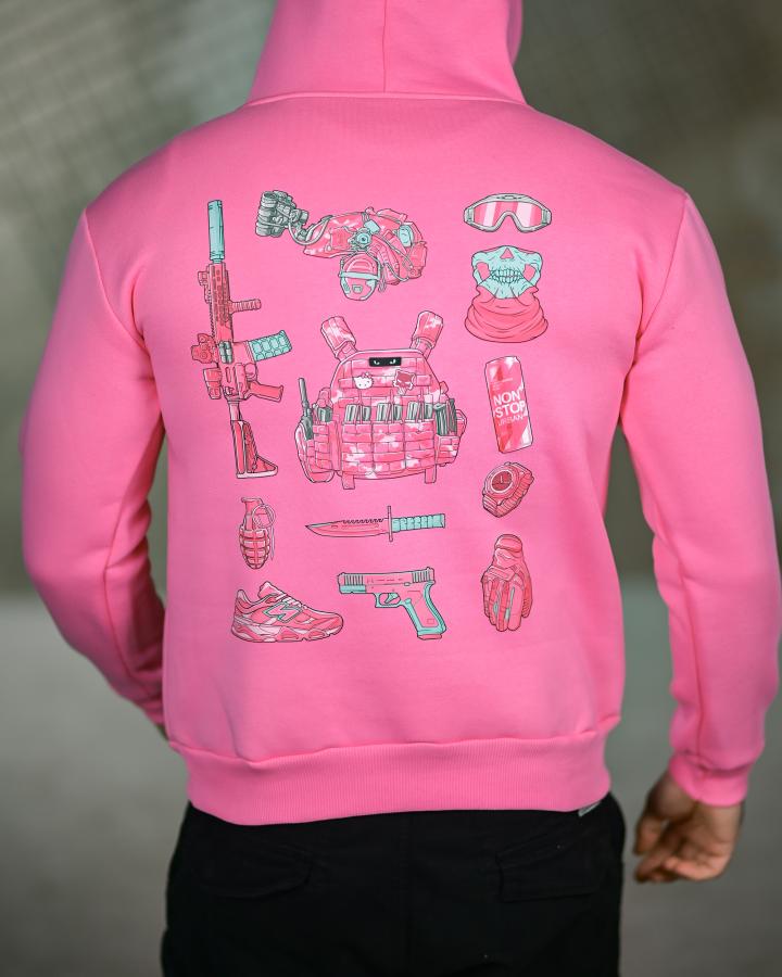 Мілітарі худі на флісі genesis pink