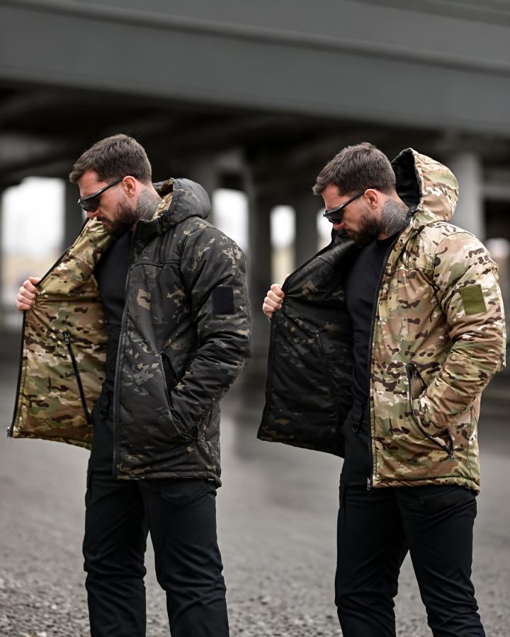 Зимня двостороння тактична куртка chameleon