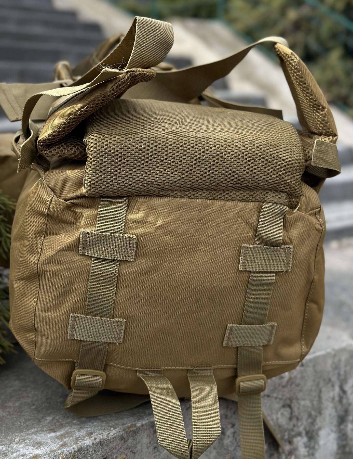 Тактичний військовий рюкзак - баул на 80-85л з алюмінієвим каркасом Койот - Зображення 2