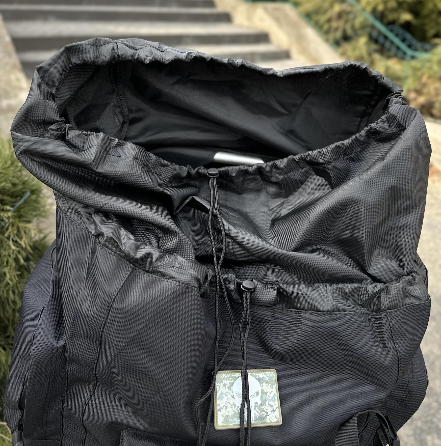 Тактичний військовий рюкзак-баул на 120л з алюмінієвим каркасом Чорний - Зображення 3