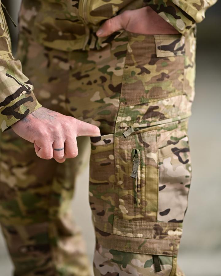Чоловічі тактичні штани yinren 4.0 ріп-стоп з посиленими зонами мультикам - Зображення 3