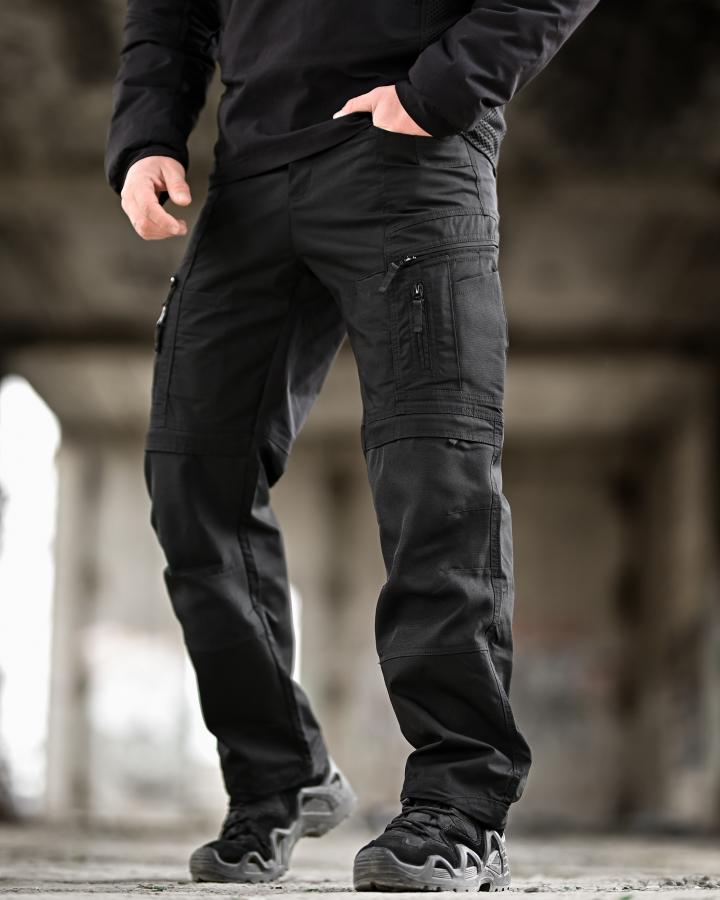 Чоловічі тактичні штани yinren 4.0 ріп-стоп з посиленими зонами чорні - Зображення 4