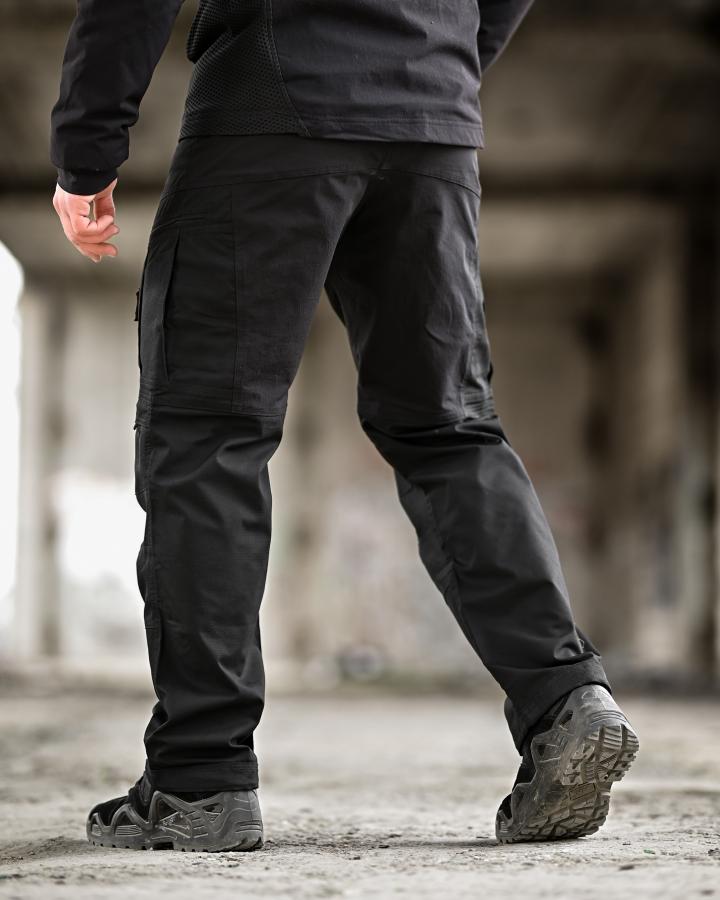 Чоловічі тактичні штани yinren 4.0 ріп-стоп з посиленими зонами чорні - Зображення 5