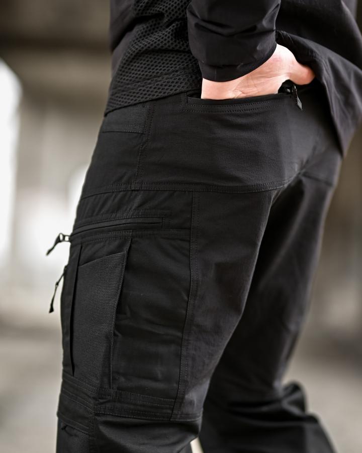 Чоловічі тактичні штани yinren 4.0 ріп-стоп з посиленими зонами чорні - Зображення 7