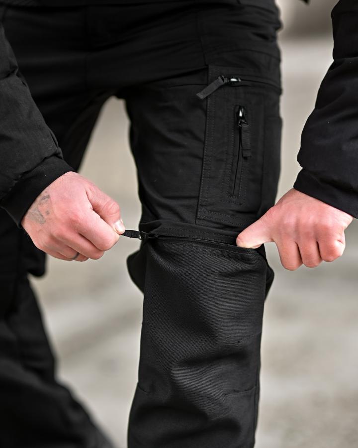 Чоловічі тактичні штани yinren 4.0 ріп-стоп з посиленими зонами чорні - Зображення 8