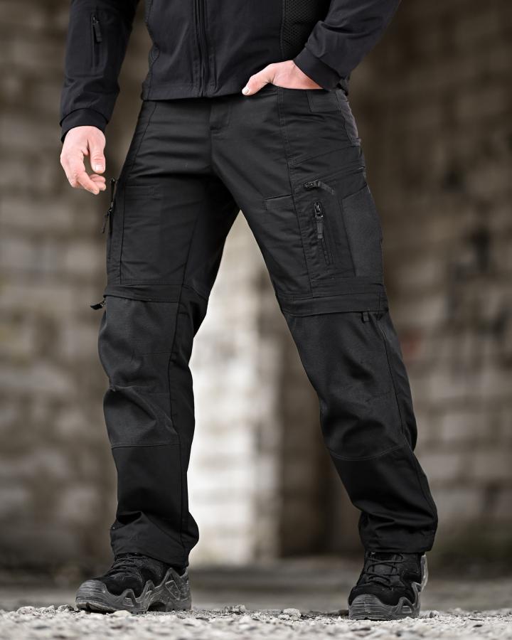 Чоловічі тактичні штани yinren 4.0 ріп-стоп з посиленими зонами чорні - Зображення 3