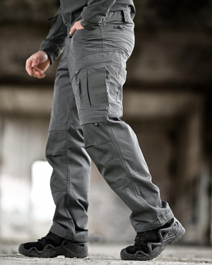 Чоловічі тактичні штани yinren 4.0 рип-стоп з посиленими зонами сірі - Зображення 5