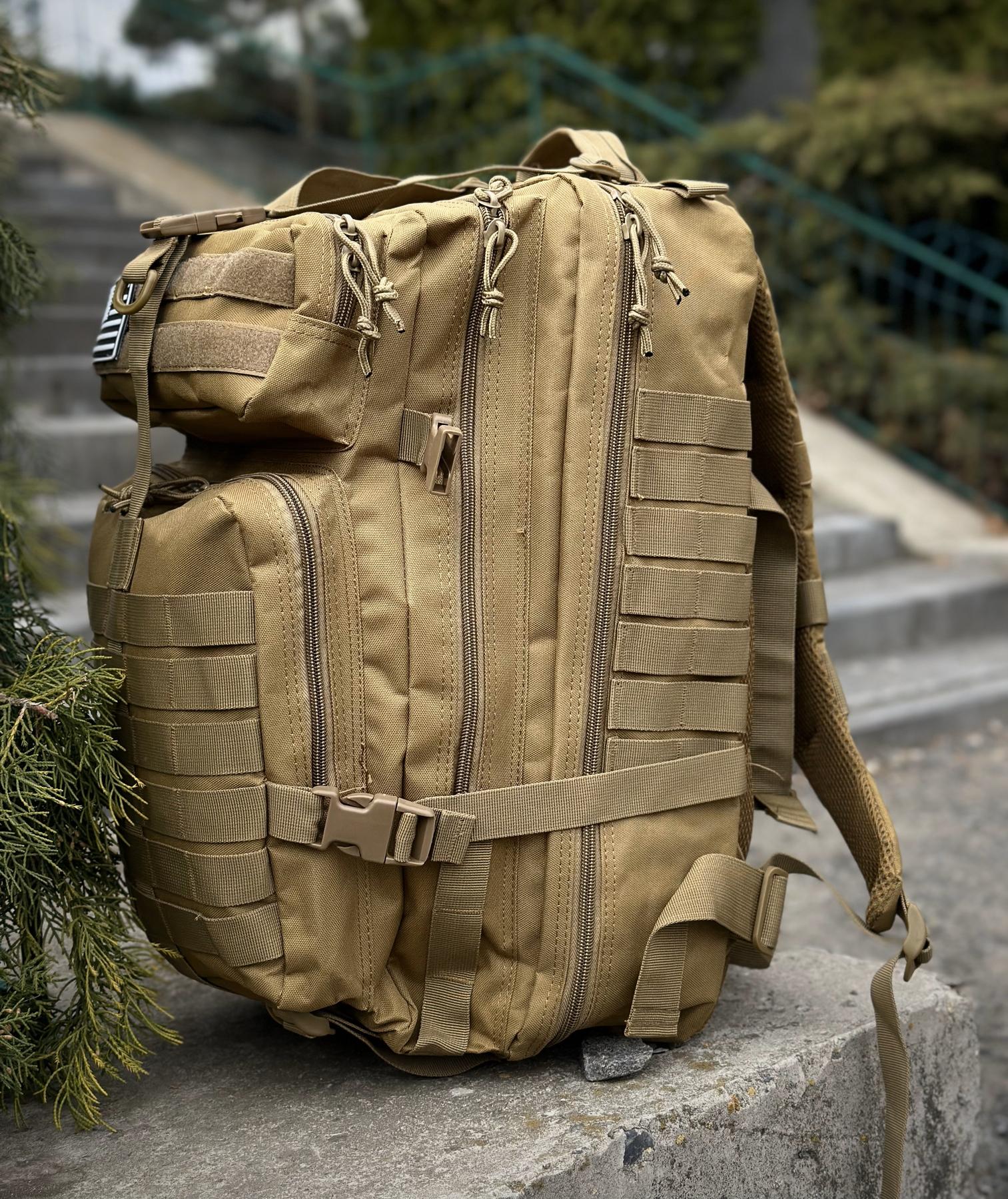 Тактичний військовий штурмовий рюкзак на 45л Койот - Зображення 7