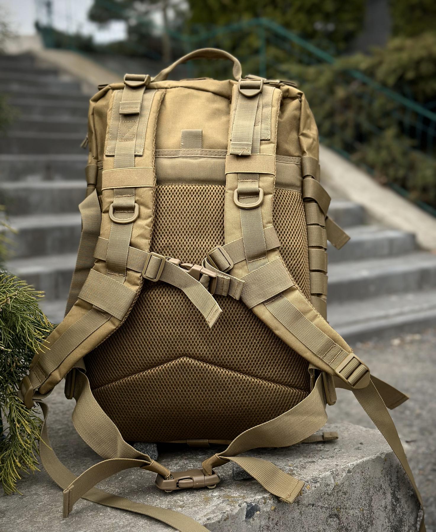 Тактичний військовий штурмовий рюкзак на 45л Койот - Зображення 6
