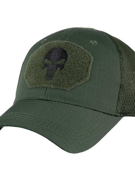 Тактична військова Бейсболка з сіточкою Каратель Punisher Олива