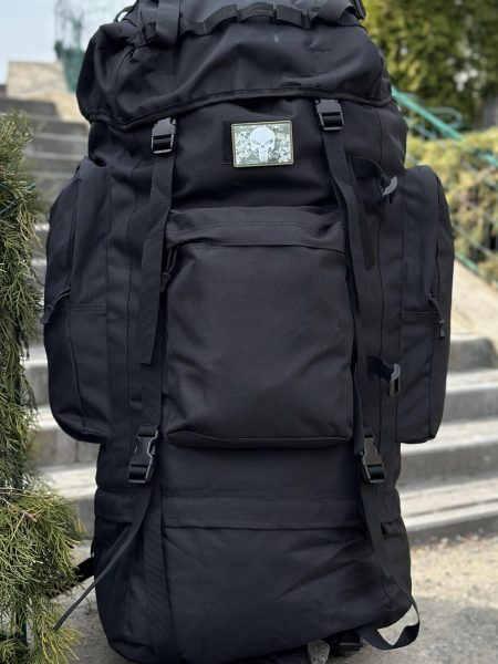 Тактичний військовий рюкзак-баул на 120л з алюмінієвим каркасом Чорний