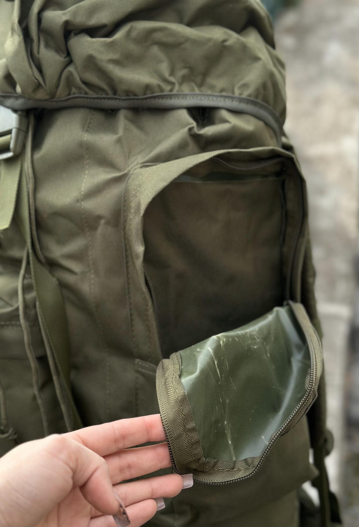 Тактичний військовий рюкзак - баул на 80-85л з алюмінієвим каркасом Олива - Зображення 7