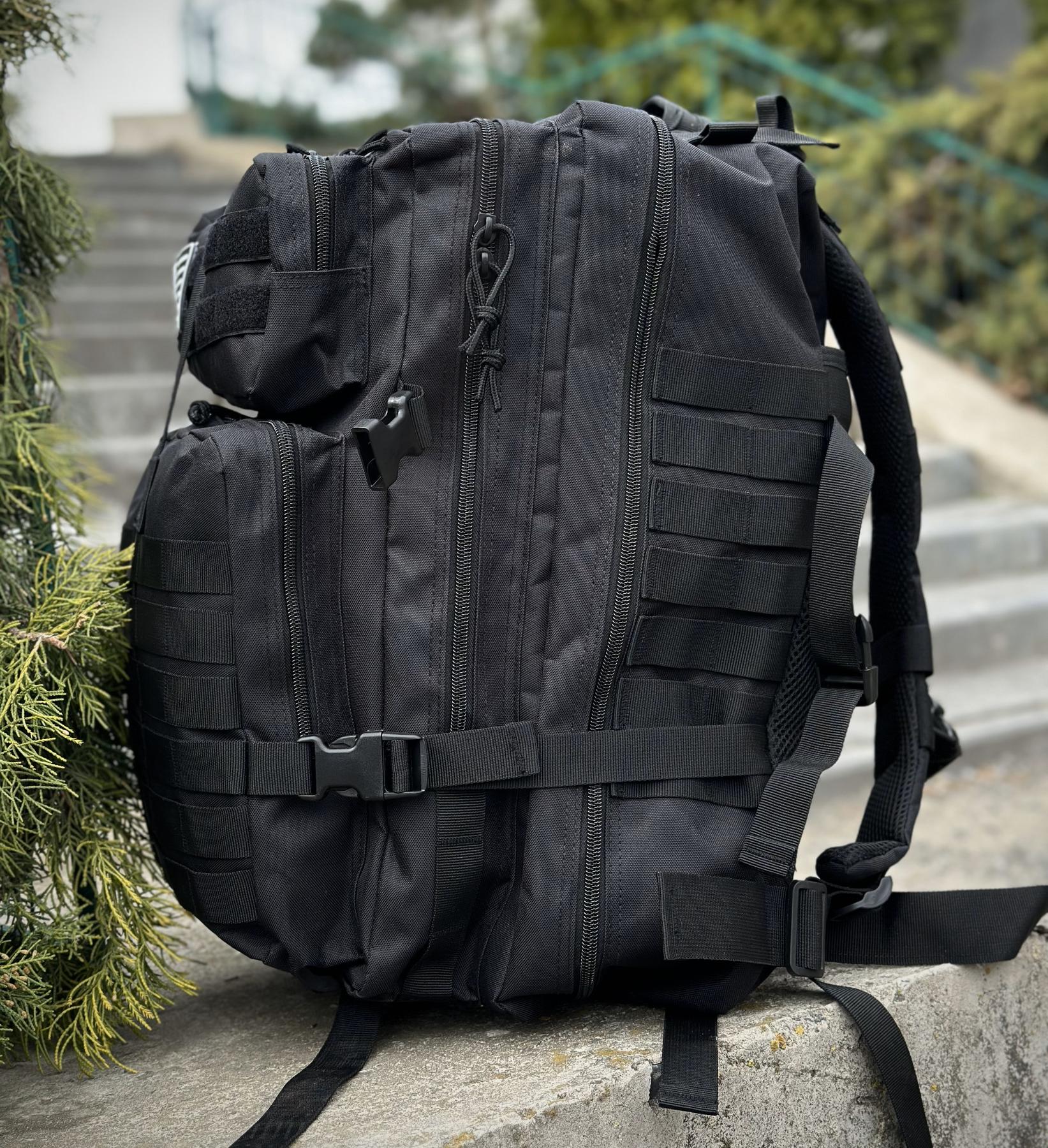 Тактичний військовий штурмовий рюкзак на 45л Чорний - Зображення 5