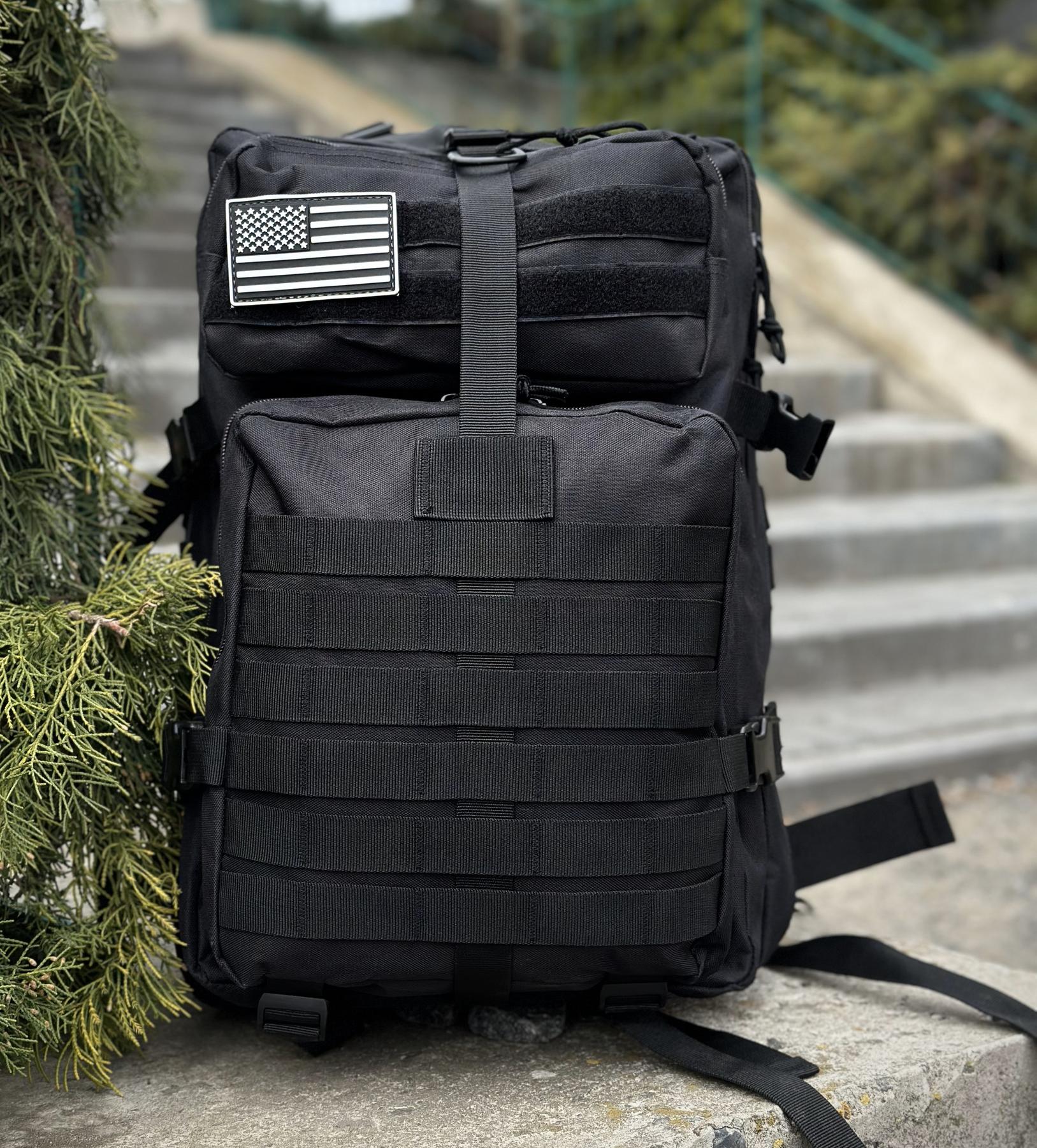 Тактичний військовий штурмовий рюкзак на 45л Чорний - Зображення 6