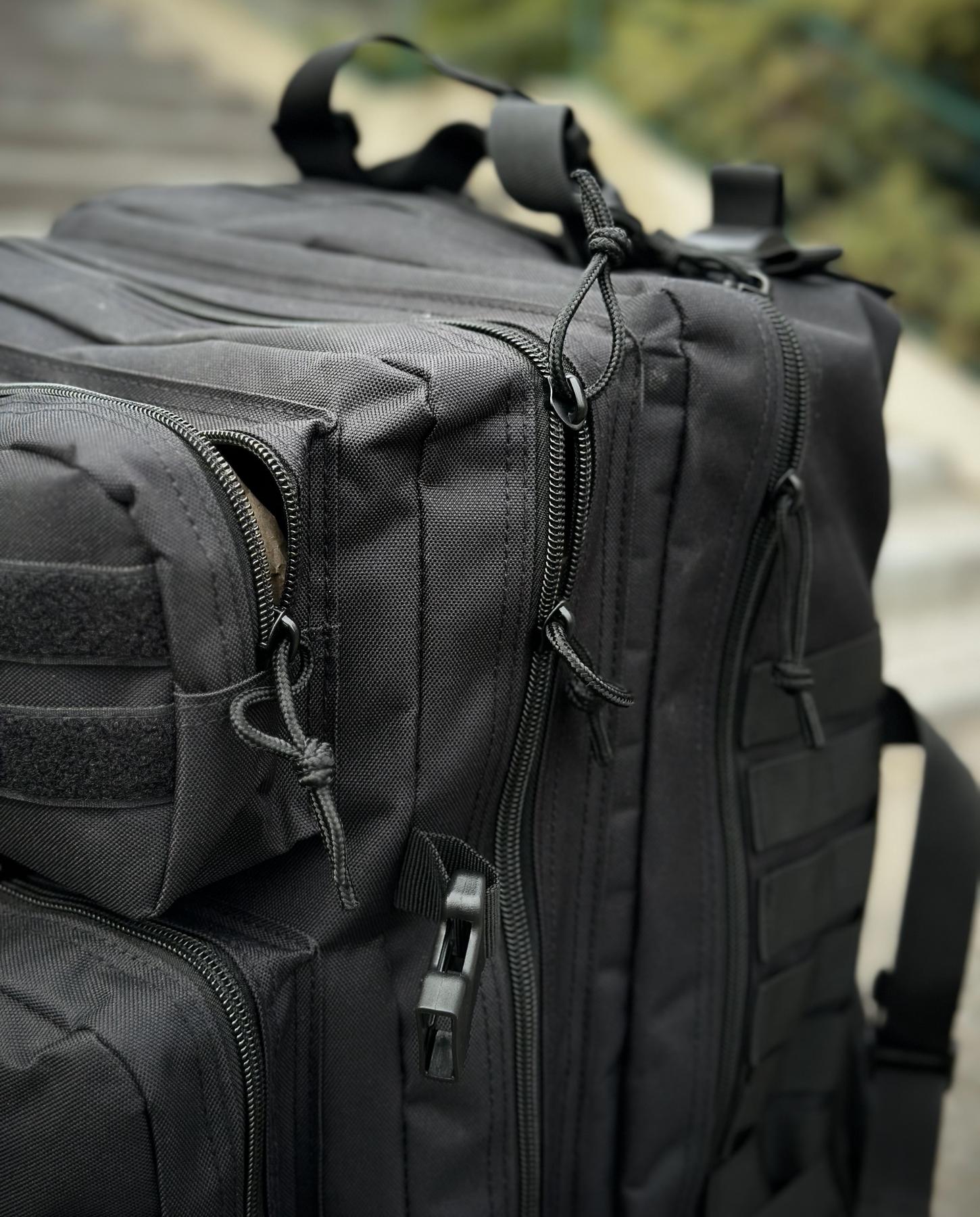 Тактичний військовий штурмовий рюкзак на 45л Чорний - Зображення 2