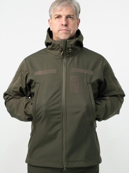 Тактична військова куртка Soft Shell на флісі Military Олива